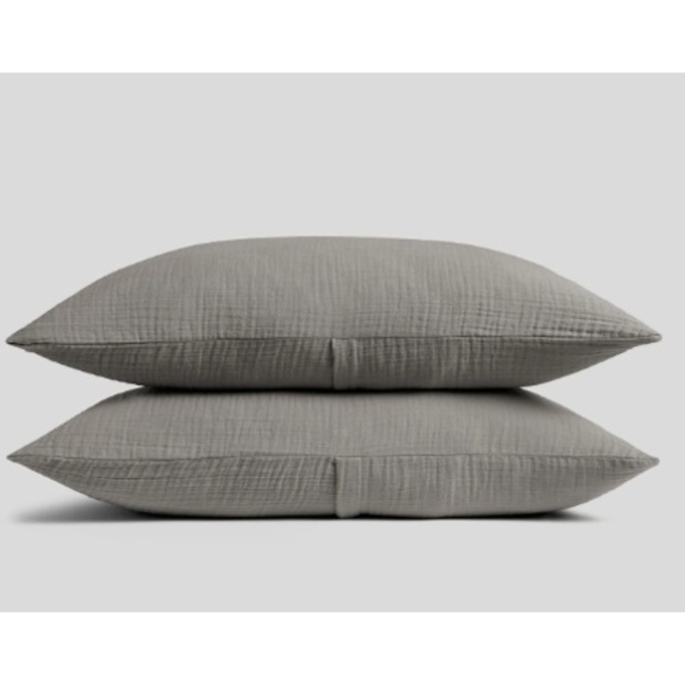 Parachute Organic Cloud Cotton King Sham Set Pebble Grey Gauze Turkish Cotton